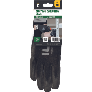 BUNTING EVO BLACK rukavice blistr- vel. 10